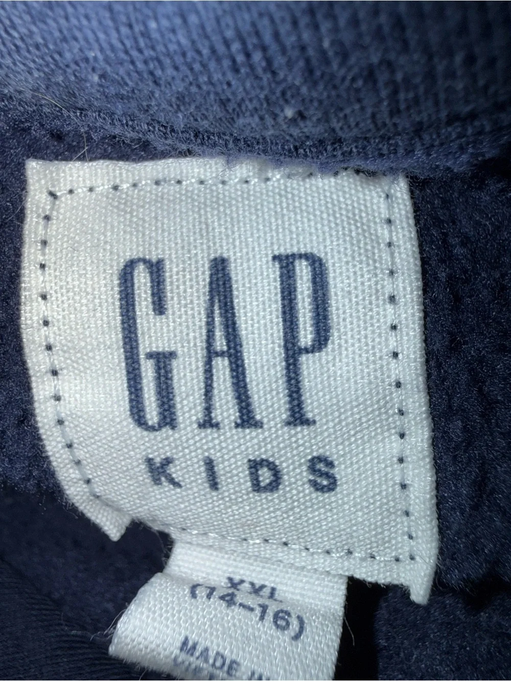 GAP Navy Hoodie with Colorful Geometric Mountain Graphic
